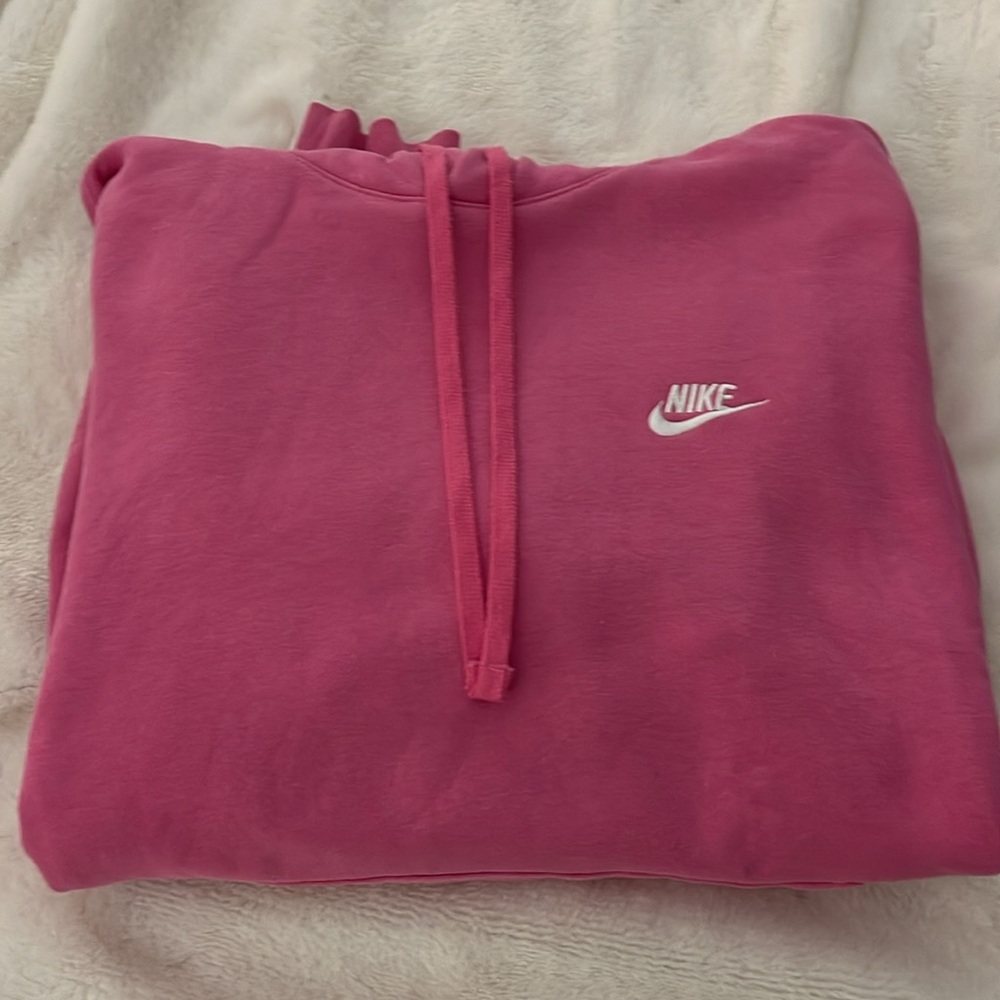 Nike pink hoodie size large